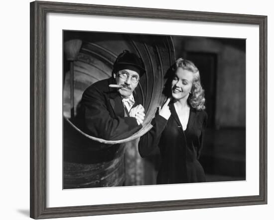 Marilyn Monroe, Groucho Marx, Love Happy, 1949-null-Framed Photographic Print