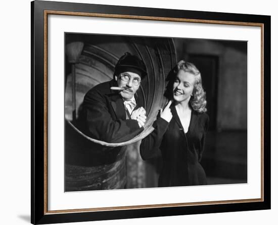 Marilyn Monroe, Groucho Marx, Love Happy, 1949-null-Framed Photographic Print