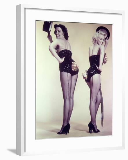 Marilyn Monroe, Jane Russell "Gentlemen Prefer Blondes" 1953, Directed by Howard Hawks-null-Framed Photographic Print
