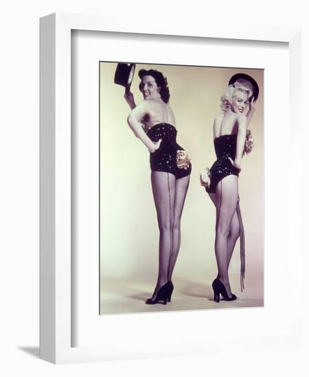 Marilyn Monroe, Jane Russell "Gentlemen Prefer Blondes" 1953, Directed by Howard Hawks-null-Framed Photographic Print