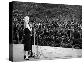 Marilyn Monroe Named "Member of Honour of the 25E Division" on February 16-19, 1954-null-Stretched Canvas