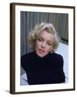 Marilyn Monroe on Patio Outside of Her Home-Alfred Eisenstaedt-Framed Premium Photographic Print