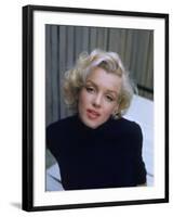 Marilyn Monroe on Patio Outside of Her Home-Alfred Eisenstaedt-Framed Premium Photographic Print