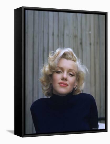 Marilyn Monroe on Patio Outside of Her Home-Alfred Eisenstaedt-Framed Stretched Canvas