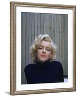 Marilyn Monroe on Patio Outside of Her Home-Alfred Eisenstaedt-Framed Premium Photographic Print