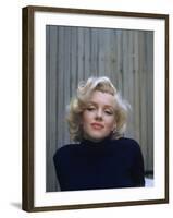 Marilyn Monroe on Patio Outside of Her Home-Alfred Eisenstaedt-Framed Premium Photographic Print