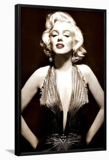 Marilyn Monroe- Poised in Sepia-null-Framed Poster