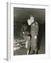 Marilyn Monroe Poses with a U.S. Soldier in Korean During Her USO Tour-null-Framed Photo