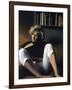 Marilyn Monroe Reading at Home-Alfred Eisenstaedt-Framed Premium Photographic Print