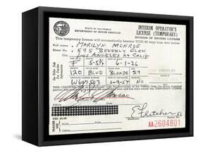 Marilyn Monroe's Driver's License, 1956-null-Framed Stretched Canvas