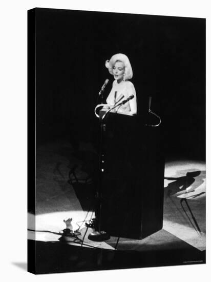 Marilyn Monroe Singing "Happy Birthday" at Democratic Rally for President John F Kennedy's Birthday-Yale Joel-Stretched Canvas