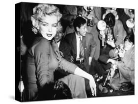 Marilyn Monroe Surronded by Photographers C. 1955-null-Stretched Canvas