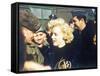 Marilyn Monroe Wearing a Jacket with the 'Mosquito' Patch of the 6147th Tactical Control Group-null-Framed Stretched Canvas