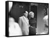 Marilyn Monroe with Her Lawyer Jerry Giesler After Announcement of Her Divorce From Joe DiMaggio-George Silk-Framed Stretched Canvas