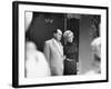 Marilyn Monroe with Her Lawyer Jerry Giesler After Announcement of Her Divorce From Joe DiMaggio-George Silk-Framed Premium Photographic Print