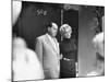 Marilyn Monroe with Her Lawyer Jerry Giesler After Announcement of Her Divorce From Joe DiMaggio-George Silk-Mounted Premium Photographic Print