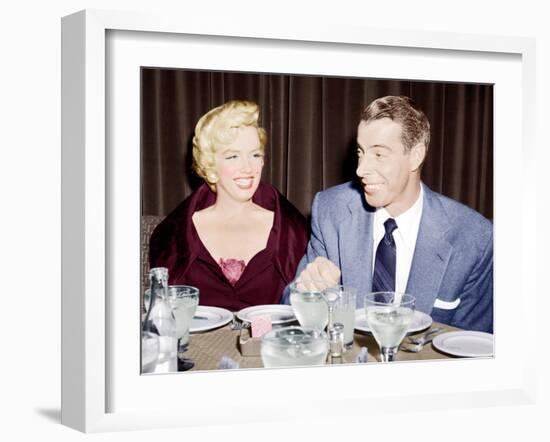 Marilyn Monroe with her second husband, Joe DiMaggio, 1954-null-Framed Photo