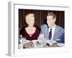 Marilyn Monroe with her second husband, Joe DiMaggio, 1954-null-Framed Photo