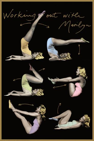 Marilyn Monroe (Working Out) Movie Poster Print-null-Lamina Framed Poster