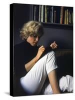 Marilyn Monroe Writing at Home-Alfred Eisenstaedt-Stretched Canvas