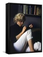 Marilyn Monroe Writing at Home-Alfred Eisenstaedt-Framed Stretched Canvas