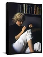 Marilyn Monroe Writing at Home-Alfred Eisenstaedt-Framed Stretched Canvas