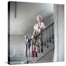 Marilyn on Stairs-null-Stretched Canvas