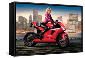 Marilyn's Red Ride - Norma Jean-JJ Brando-Framed Stretched Canvas