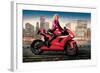 Marilyn's Red Ride - Norma Jean-JJ Brando-Framed Art Print