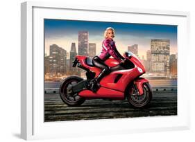 Marilyn's Red Ride - Norma Jean-JJ Brando-Framed Art Print