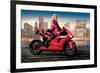 Marilyn's Red Ride - Norma Jean-JJ Brando-Framed Art Print