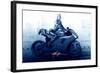 Marilyn's Ride in Blue-JJ Brando-Framed Art Print