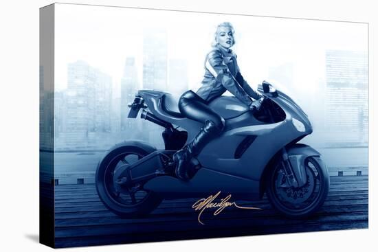 Marilyn's Ride in Blue-JJ Brando-Stretched Canvas