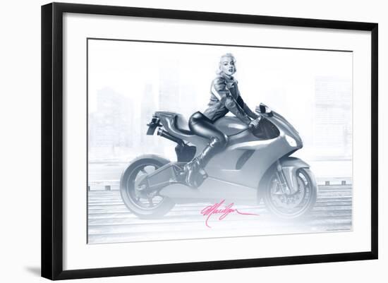 Marilyn's Ride in Pink-JJ Brando-Framed Art Print