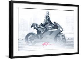 Marilyn's Ride in Pink-JJ Brando-Framed Art Print