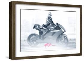 Marilyn's Ride in Pink-JJ Brando-Framed Art Print