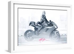 Marilyn's Ride in Pink-JJ Brando-Framed Art Print