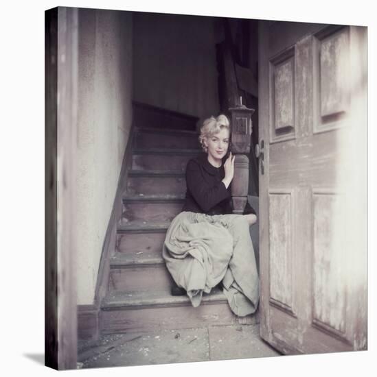 Marilyn Sitting On-null-Stretched Canvas