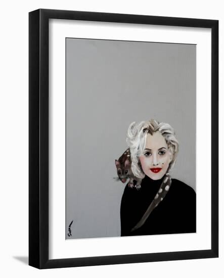 Marilyn with Quoll, 2016-Susan Adams-Framed Giclee Print