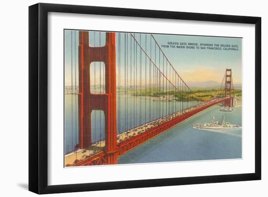 Marin Shore, Golden Gate Bridge, San Francisco, California-null-Framed Art Print