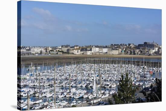 Marina and Main Town, St. Malo, Brittany, France, Europe-Peter Groenendijk-Stretched Canvas