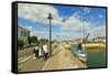 Marina at Quai de La Criee in the island's principal western town, Ars en Re, Ile de Re, Charente-M-Robert Francis-Framed Stretched Canvas