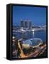 Marina Bay Sands Hotel and Esplanade Theatre, Singapore-Jon Arnold-Framed Stretched Canvas