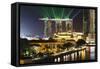 Marina Bay Sands Hotel and Fullerton Hotel, Singapore, Southeast Asia, Asia-Christian Kober-Framed Stretched Canvas