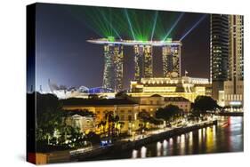 Marina Bay Sands Hotel and Fullerton Hotel, Singapore, Southeast Asia, Asia-Christian Kober-Stretched Canvas