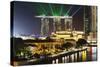 Marina Bay Sands Hotel and Fullerton Hotel, Singapore, Southeast Asia, Asia-Christian Kober-Stretched Canvas