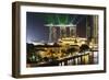 Marina Bay Sands Hotel and Fullerton Hotel, Singapore, Southeast Asia, Asia-Christian Kober-Framed Photographic Print