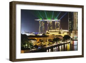 Marina Bay Sands Hotel and Fullerton Hotel, Singapore, Southeast Asia, Asia-Christian Kober-Framed Photographic Print