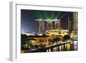 Marina Bay Sands Hotel and Fullerton Hotel, Singapore, Southeast Asia, Asia-Christian Kober-Framed Photographic Print