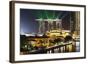 Marina Bay Sands Hotel and Fullerton Hotel, Singapore, Southeast Asia, Asia-Christian Kober-Framed Photographic Print